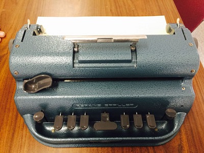 a Perkins Braille writer