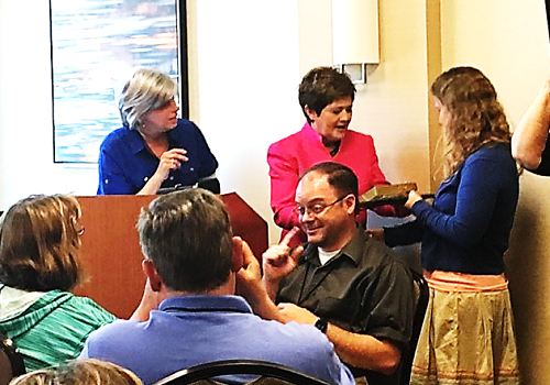 Ramona Rice, ucb conference chair with Utah first lady, Jeannette Herbert, 
 who recognized 5 organizations for their outstanding work