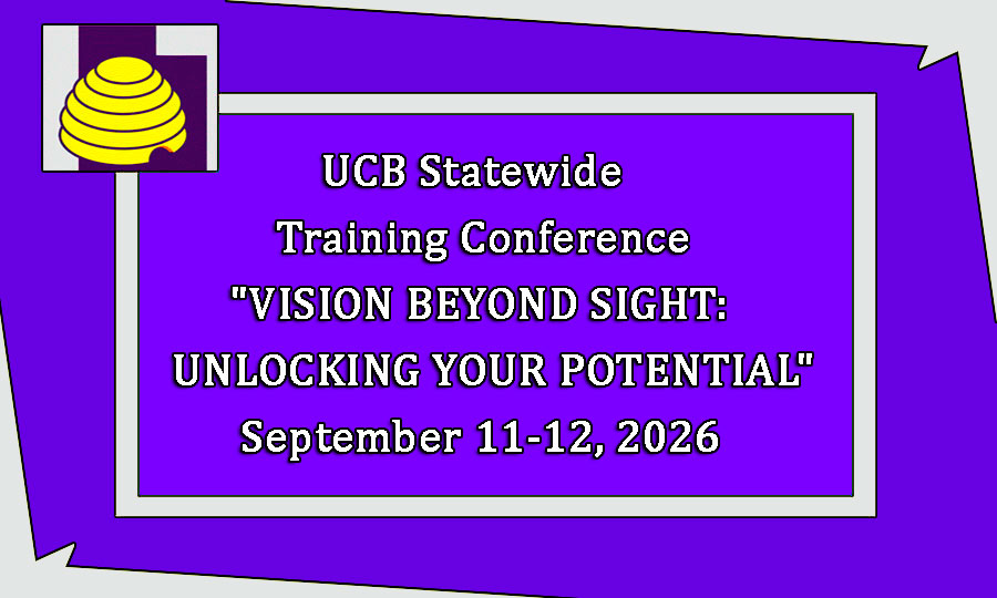 The Utah Council of the Blind Statewide Training Conference Ad Banner with title, VISION BEYOND SIGHT: UNLOCKING YOUR POTENTIAL
